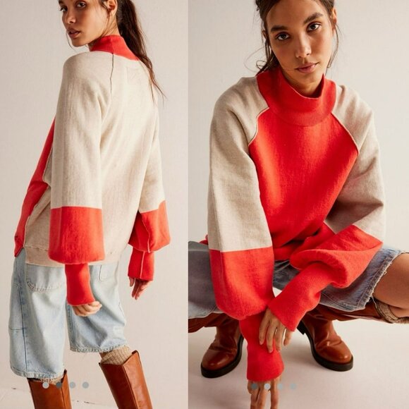 We The Free Dayton Pullover in Cherry/Almond - Picture 1 of 12